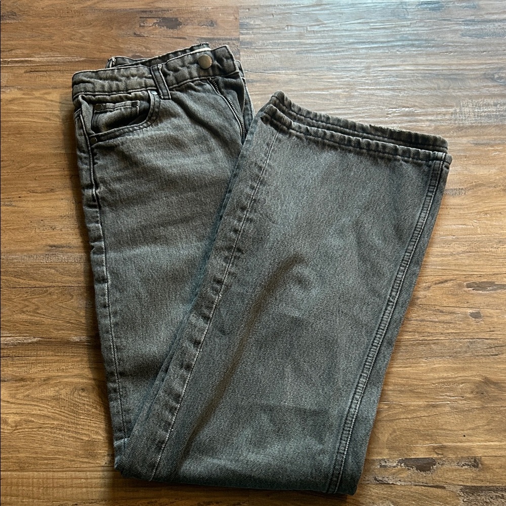 Zara Charcoal Wide Leg Jeans